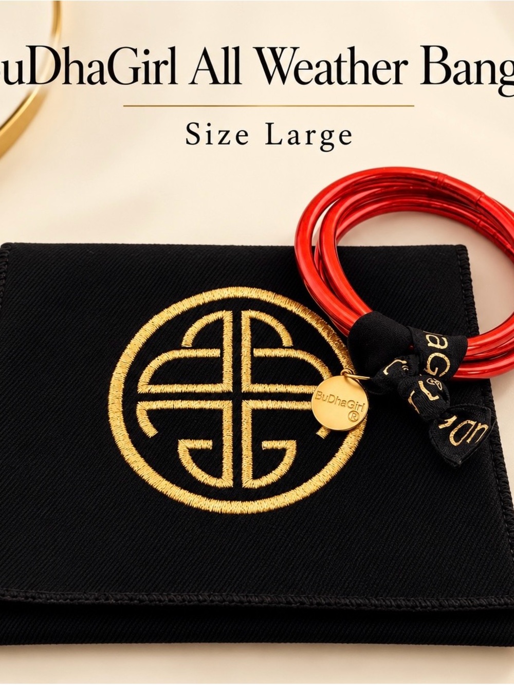 BuDhaGirl Red All-Weather Bangle Bracelet - Picture 8 of 10